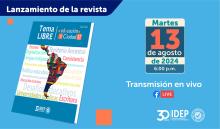 Portada de la revista educación y ciudad 47 e invitación al lanzamiento el día martes 13 de agosto